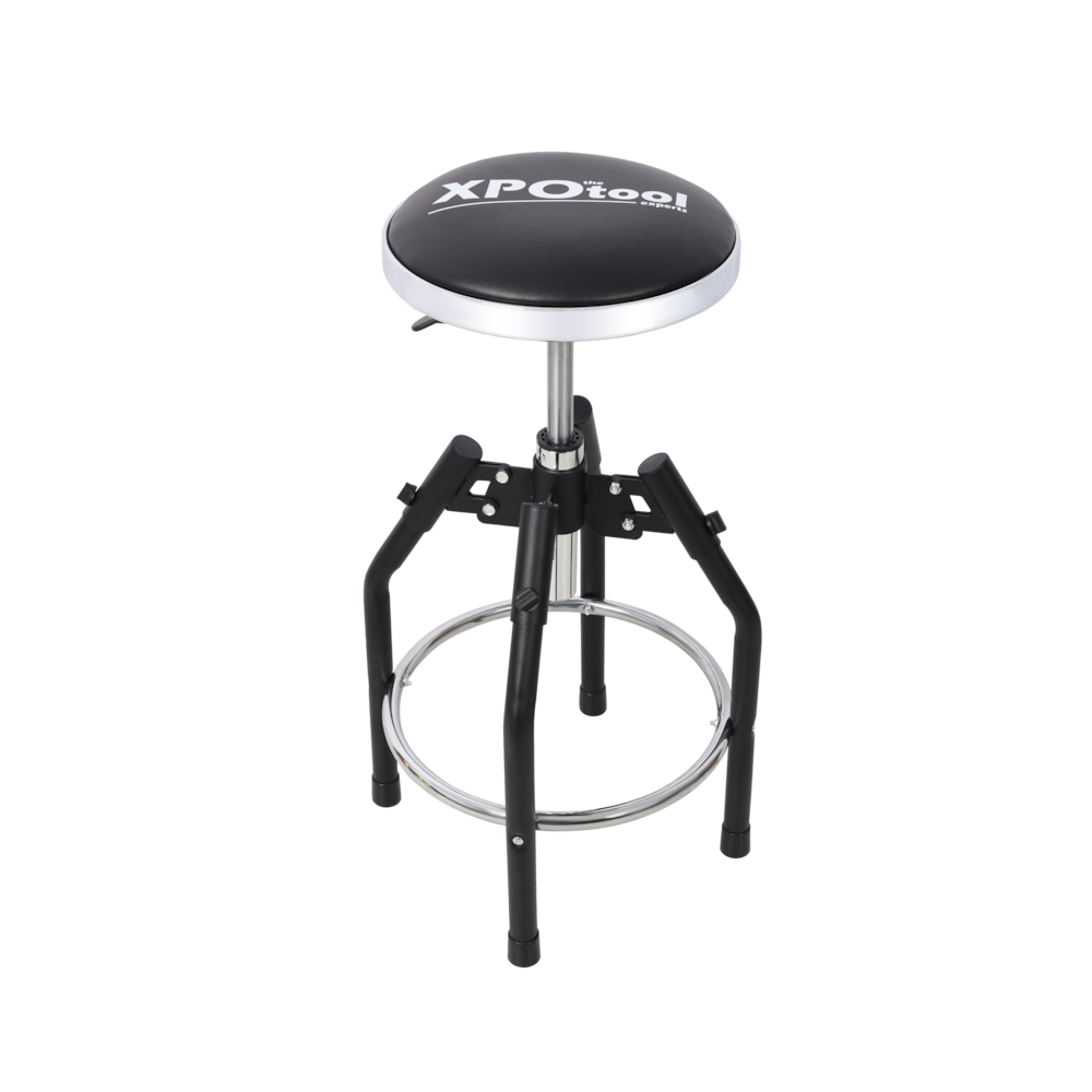 Heavy Duty Hydraulic Adjustable Shop Stool with 360° Swivel, Padded Seat & Foot Rest_4Dock